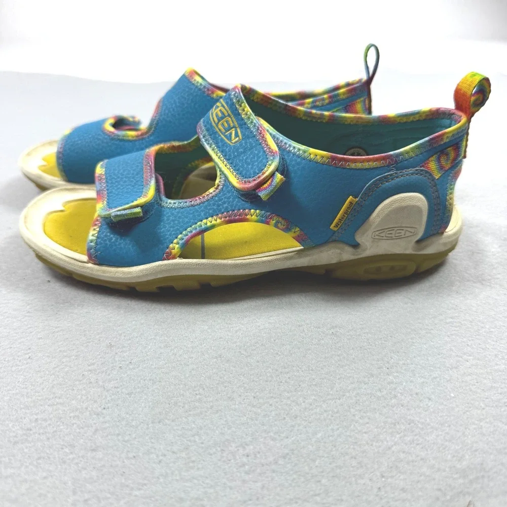 Keen Kids Blue Rainbow Tie Dye Waterproof Washable Sandals Contour Arch Support